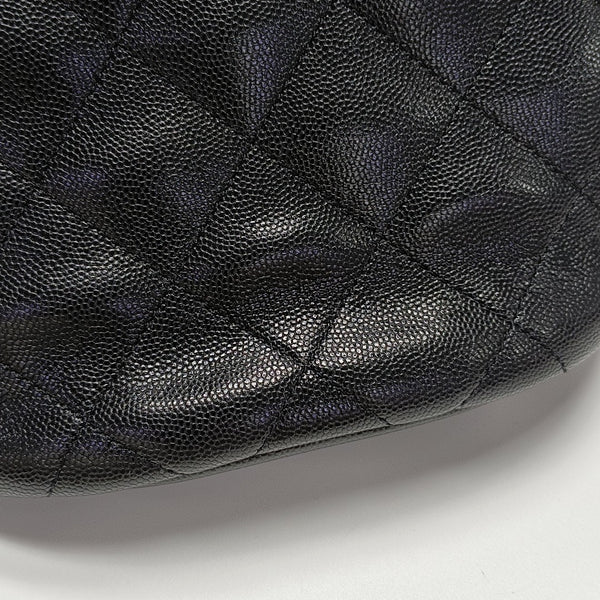 Quilted Grained Calfskin Shoulder Bag Black