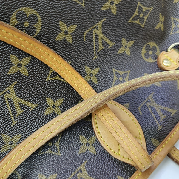 NEVERFULL MM Monogram Coated Canvas Brown