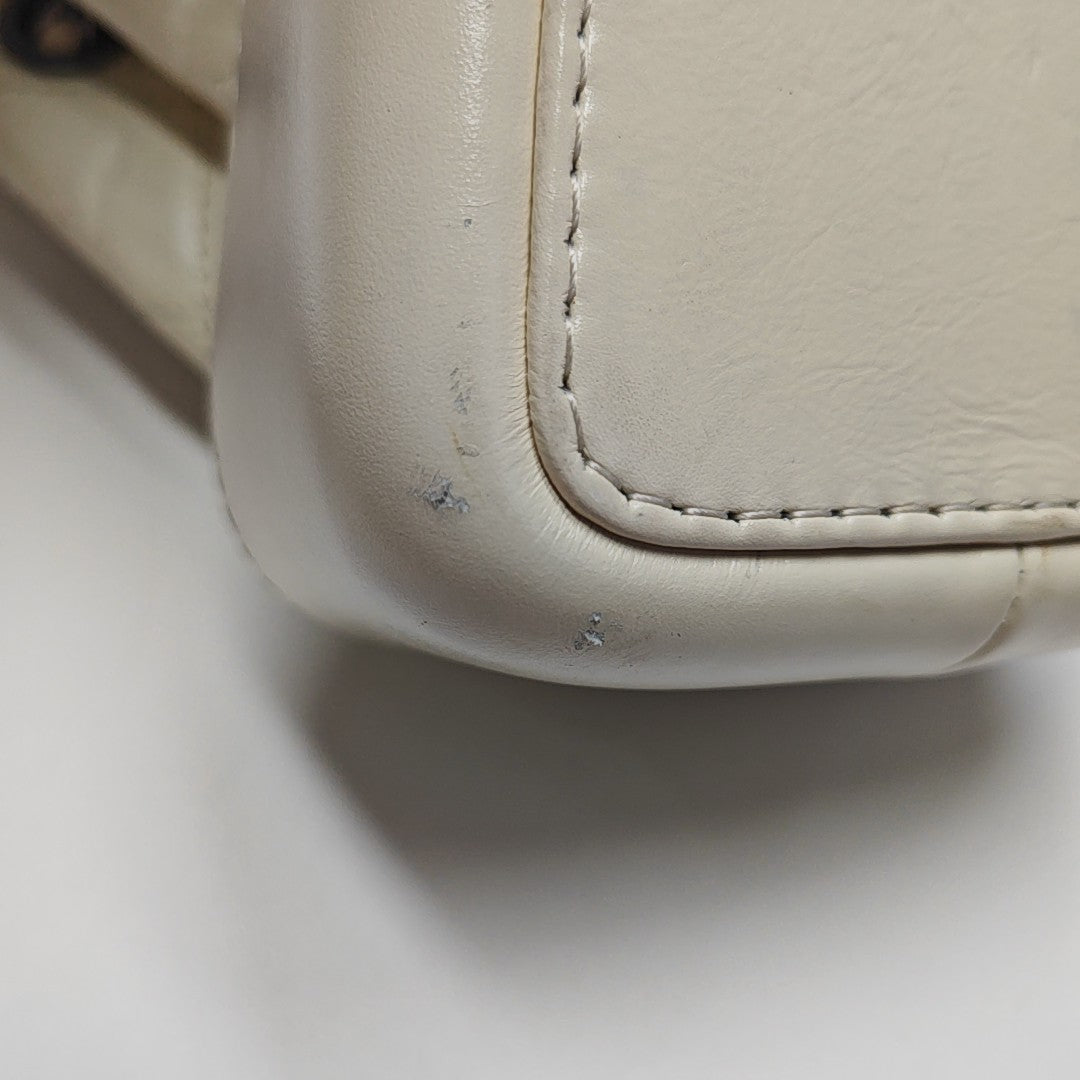GABRIELLE Small Quilted Calfskin White