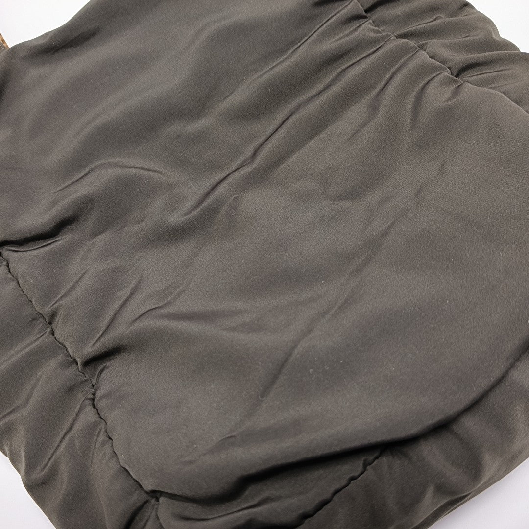 Fabric Top Handle Bag Brown