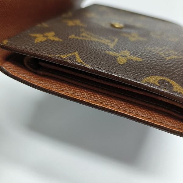 PORTE MONNAIE Monogram Coated Canvas Brown Wallet