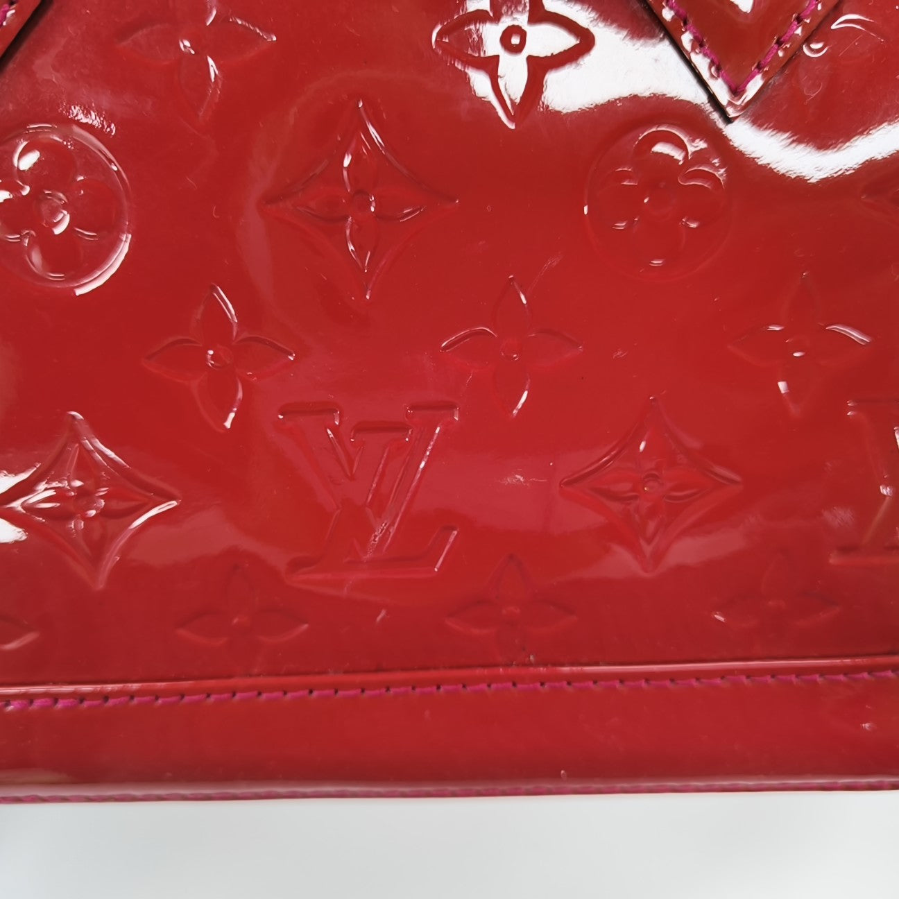 ALMA BB Monogram Patent Leather Red