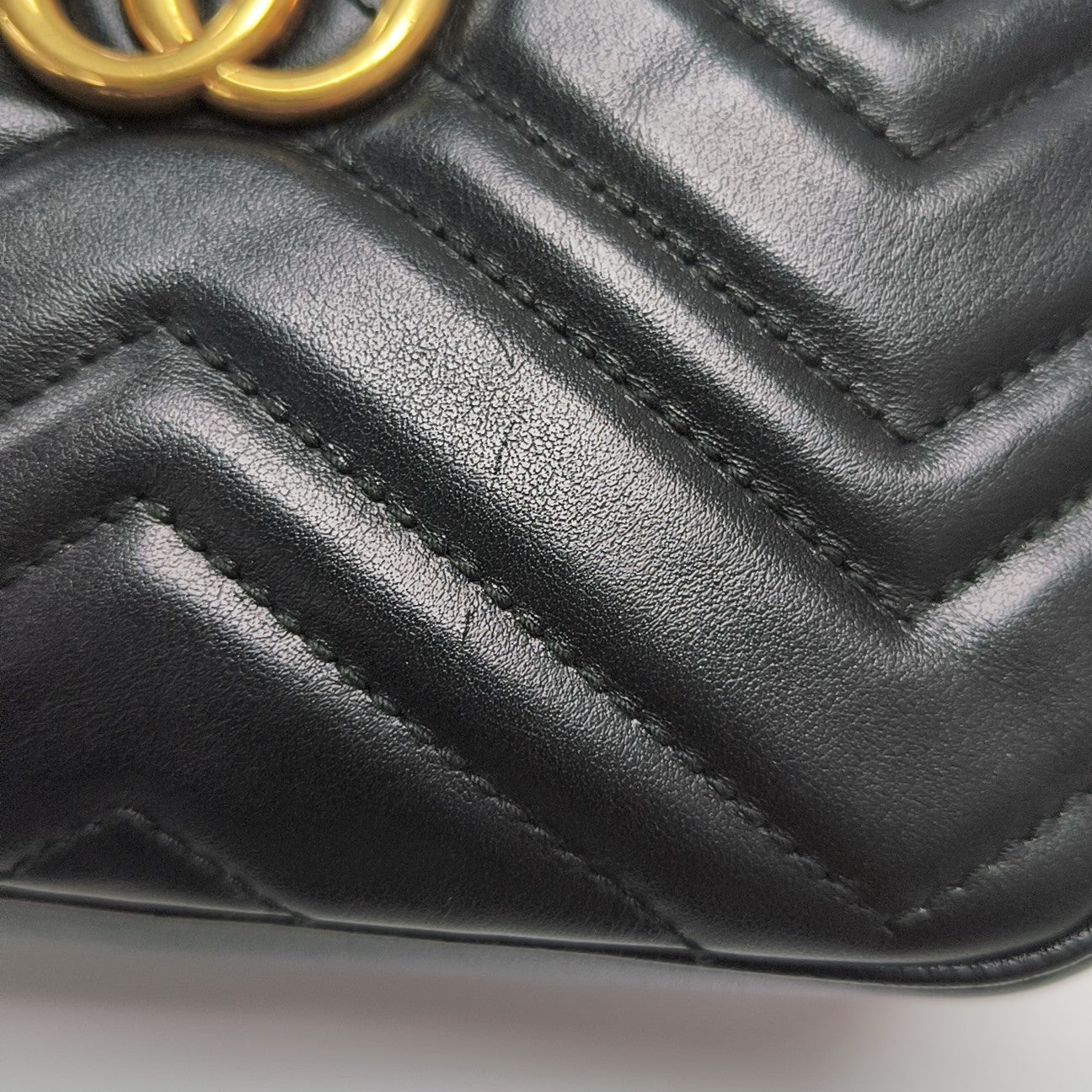 GG Marmont Mini Quilted Calfskin Black