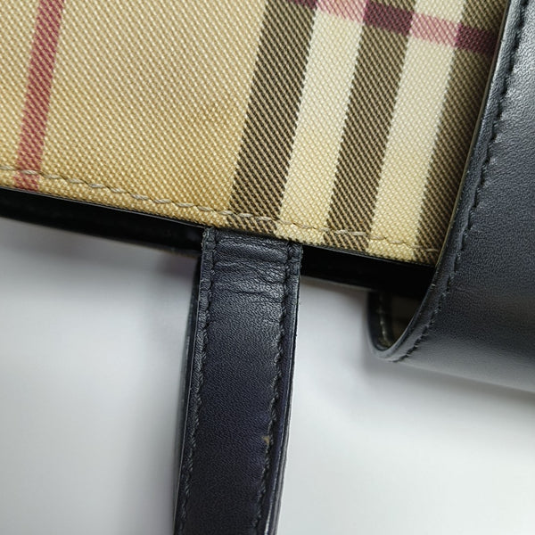 Coated Canvas Top Handle Bag Beige