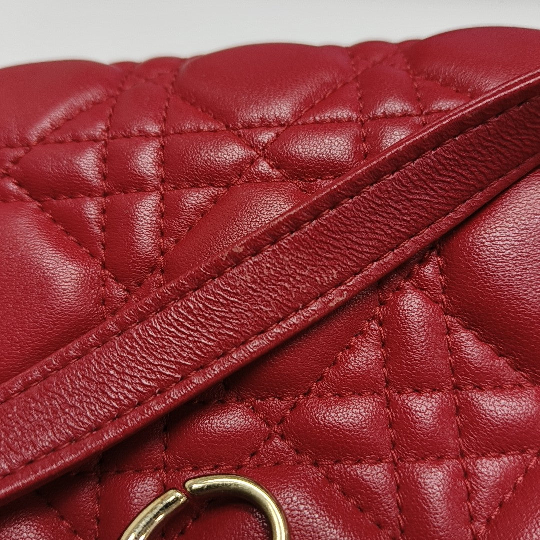 Lady Dior Medium Cannage Lambskin Red