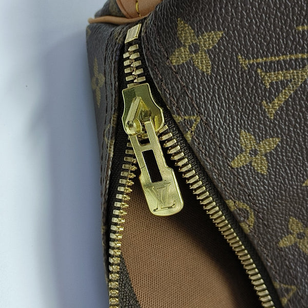 KEEPALL 55 Monogram Coated Canvas Brown