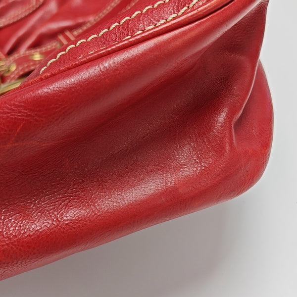 Calfskin Top Handle Bag Red