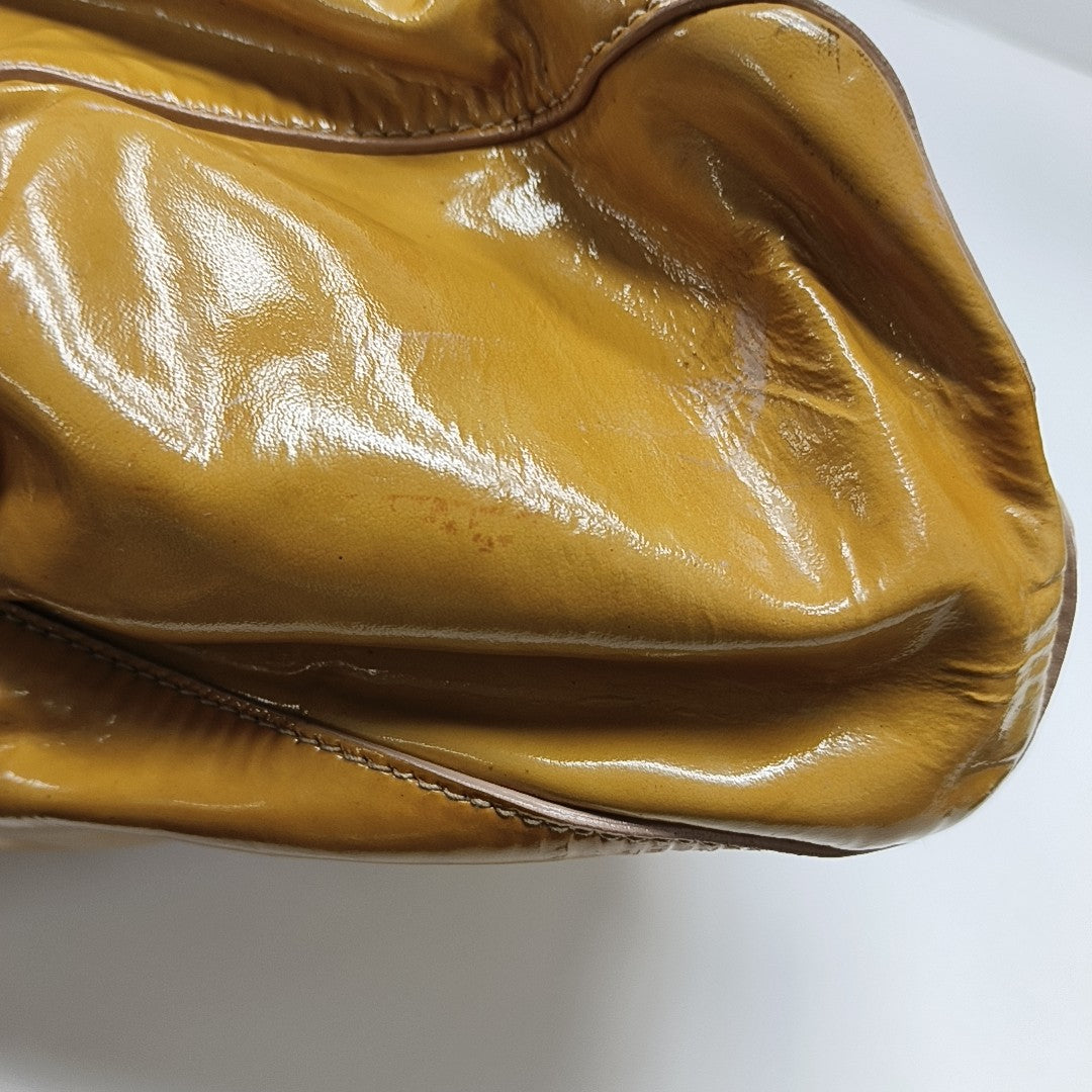 Calfskin Top Handle Bag Yellow
