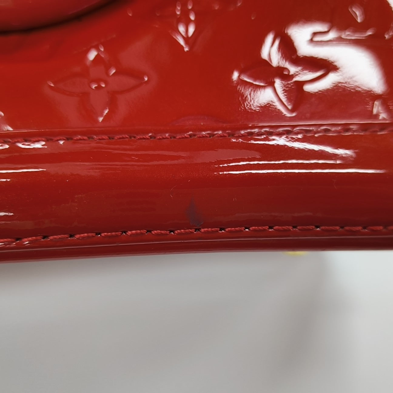 ALMA BB Monogram Patent Leather Red