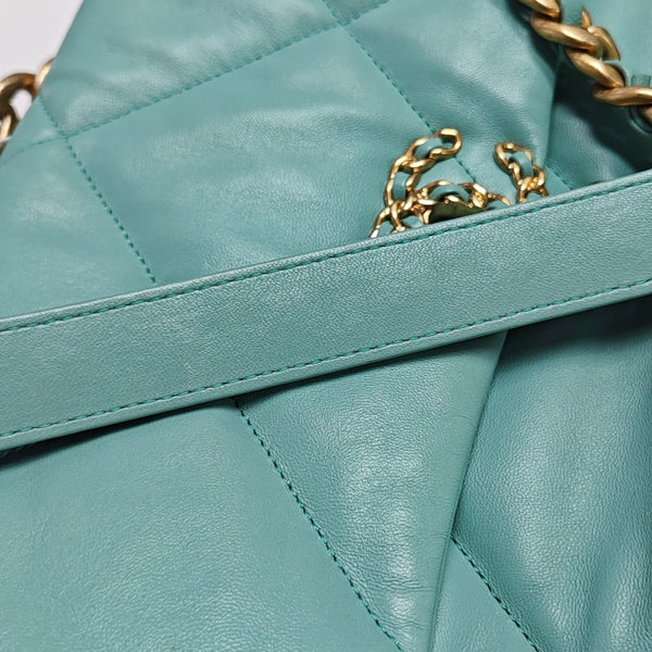 CHANEL 19 Large Quilted Lambskin Blue