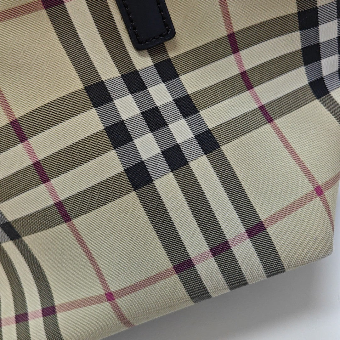 Coated Canvas Top Handle Bag Beige
