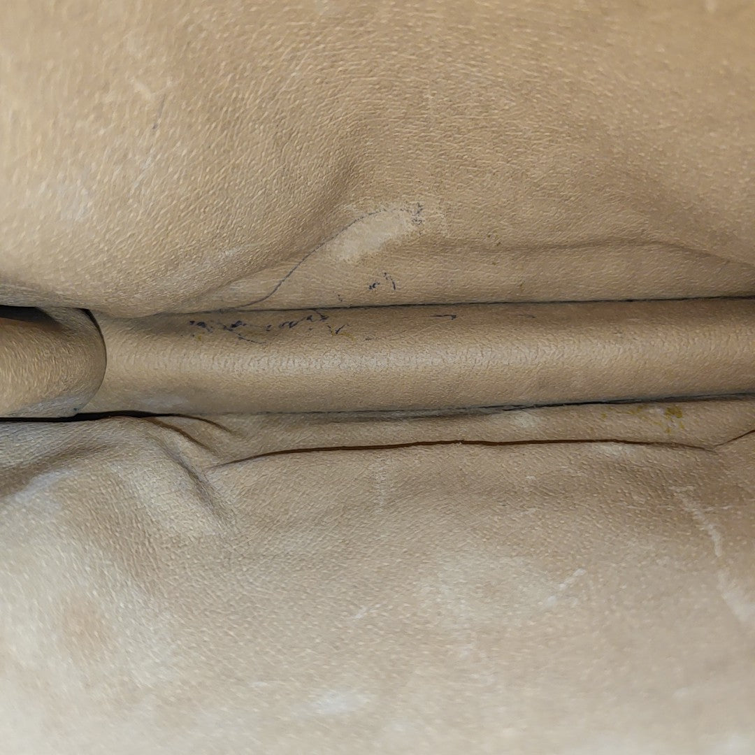 Monogram Coated Canvas Clutch Beige