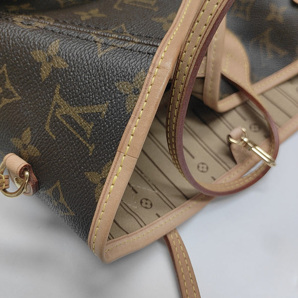 NEVERFULL MM Monogram Coated Canvas Brown