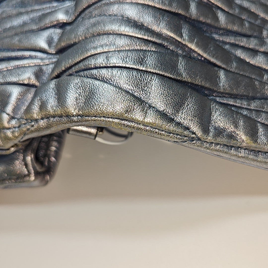 Quilted Lambskin Shoulder Bag Blue