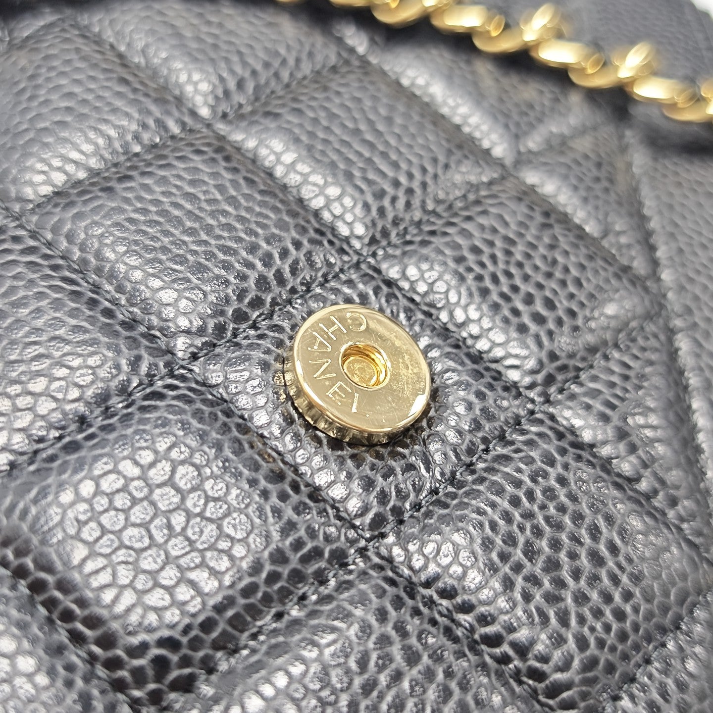 WOC Quilted Grained Calfskin Black