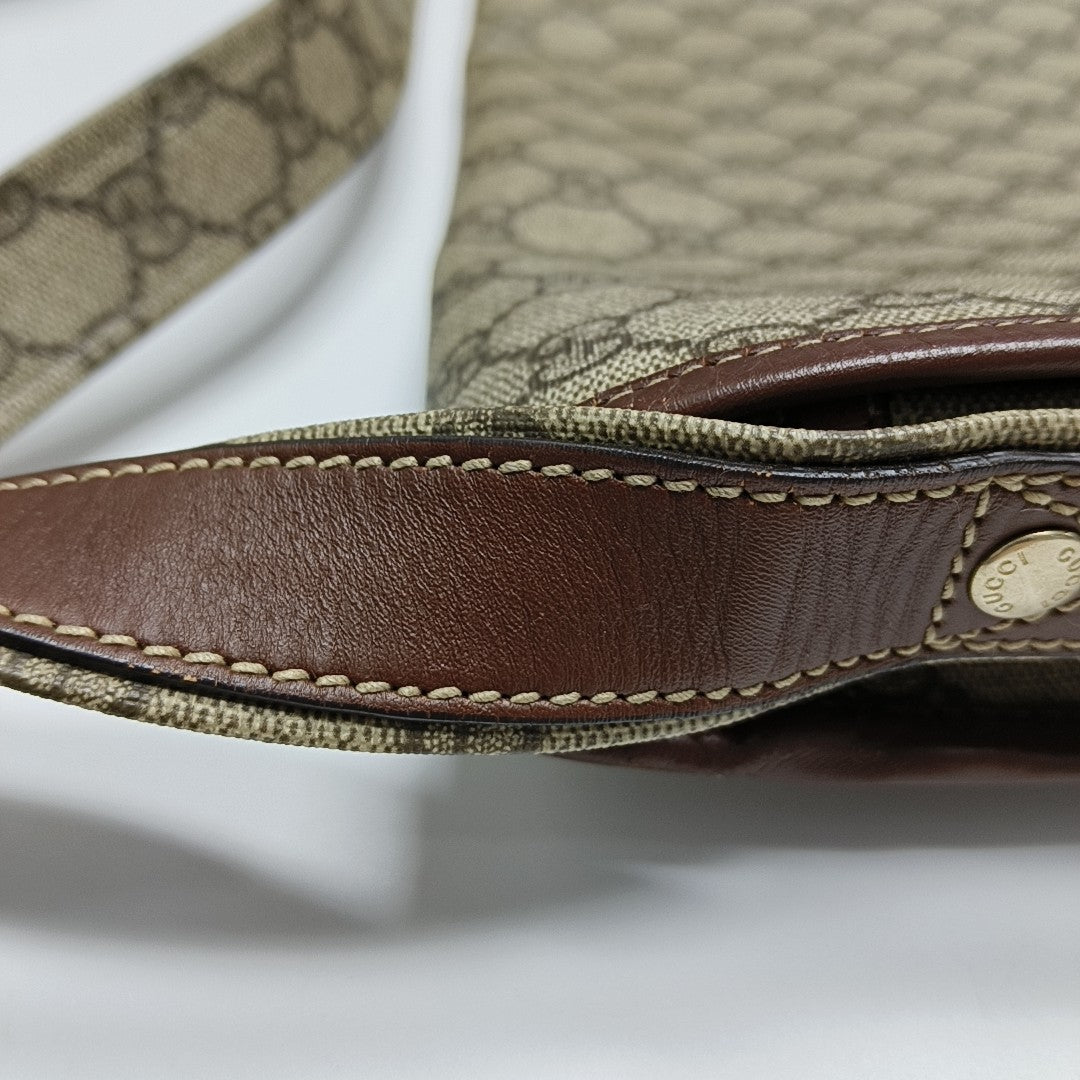 GG Messenger Monogram Coated Canvas Beige