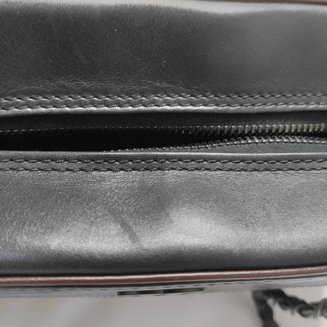 Calfskin Top Handle Bag Black