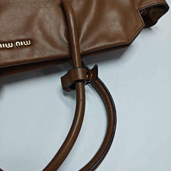 Calfskin Shoulder Bag Brown