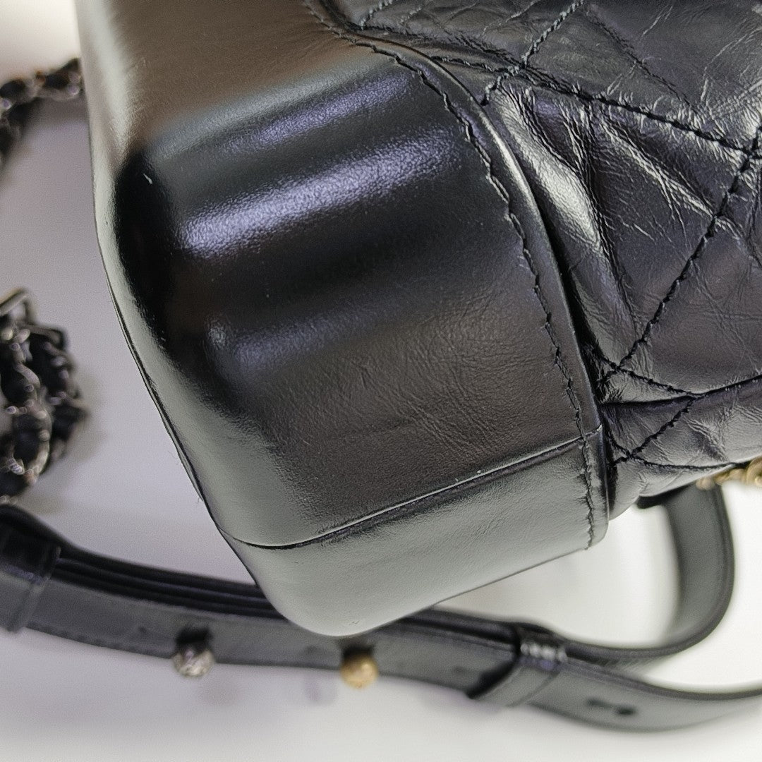 GABRIELLE Small Quilted Calfskin Black