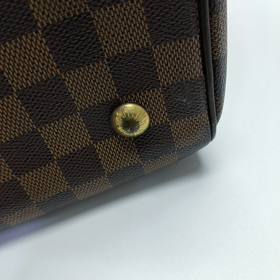 DUOMO Damier Ebene Coated Canvas Brown