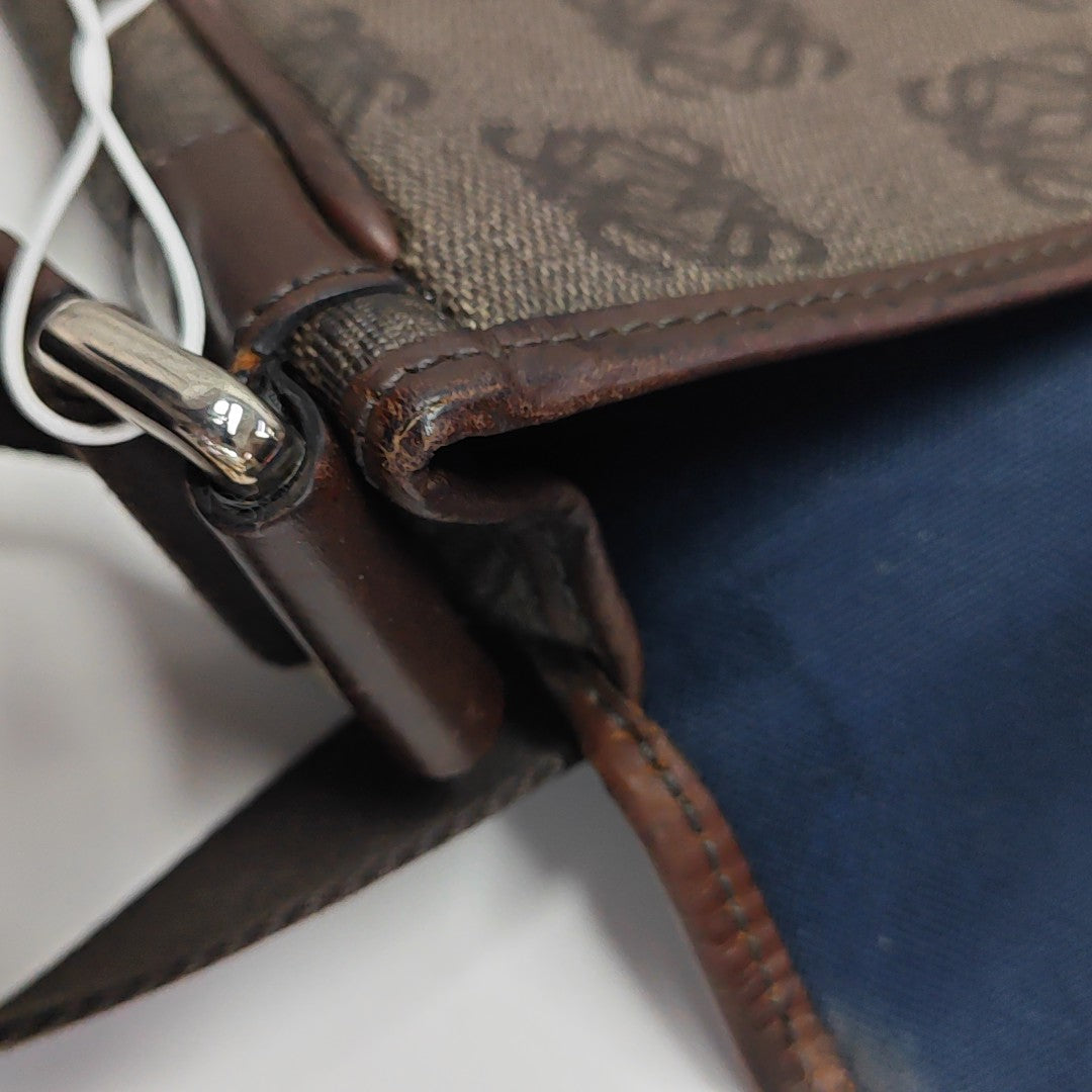 Coated Canvas Shoulder Bag Brown