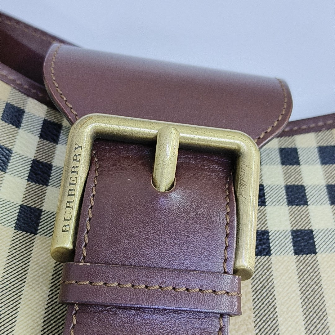 Coated Canvas Shoulder Bag Beige