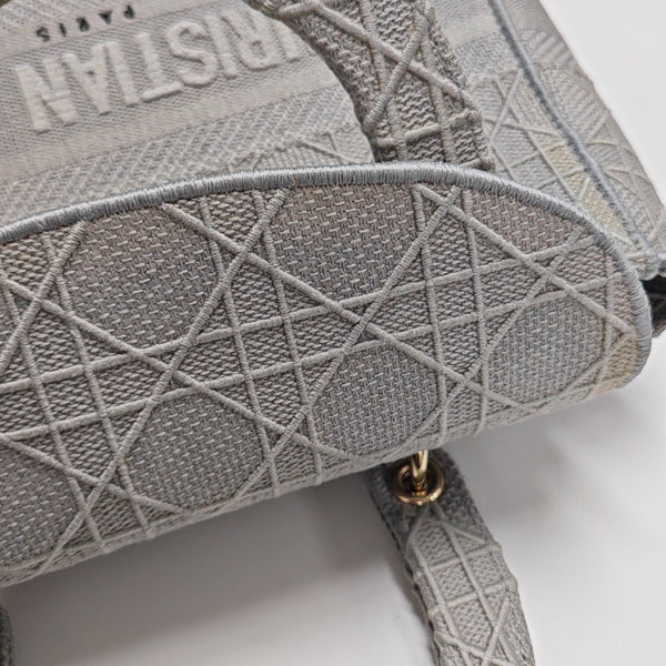 Lady D-Lite Medium Cannage Canvas Gray