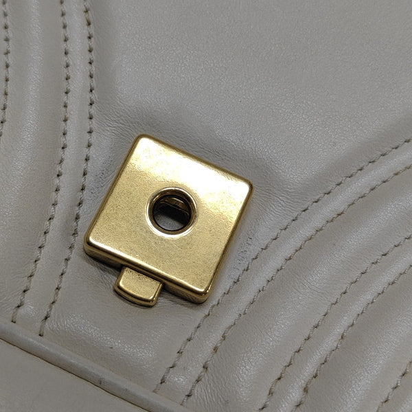 GG Marmont Medium Quilted Calfskin White