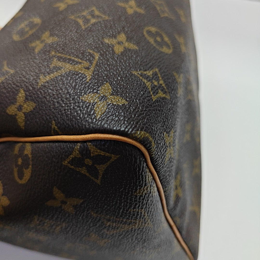 SPEEDY 30 Monogram Coated Canvas Brown