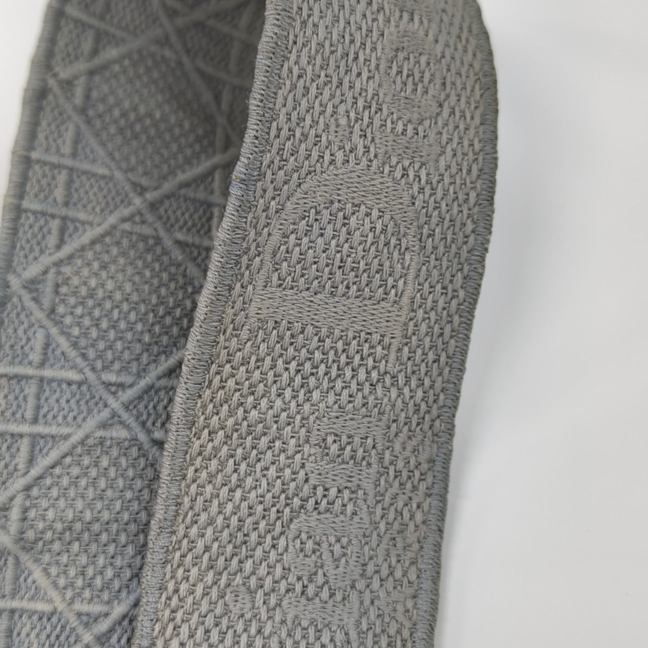 Lady D-Lite Medium Cannage Canvas Gray