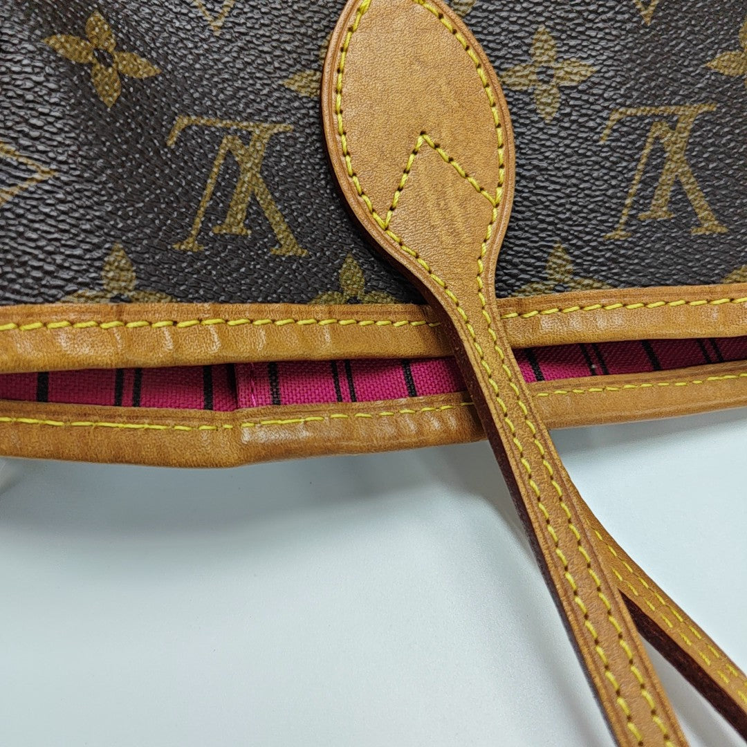 NEVERFULL MM Monogram Coated Canvas Brown