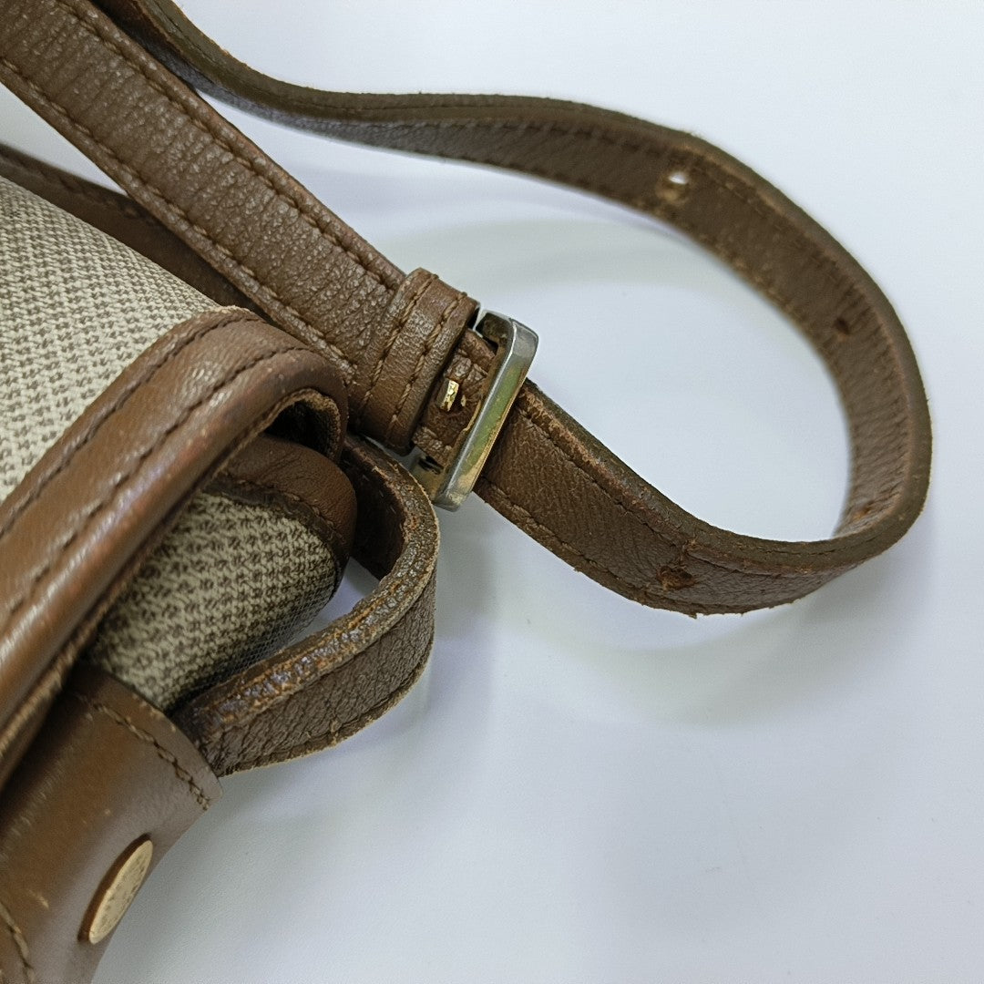 Coated Canvas Shoulder Bag Beige