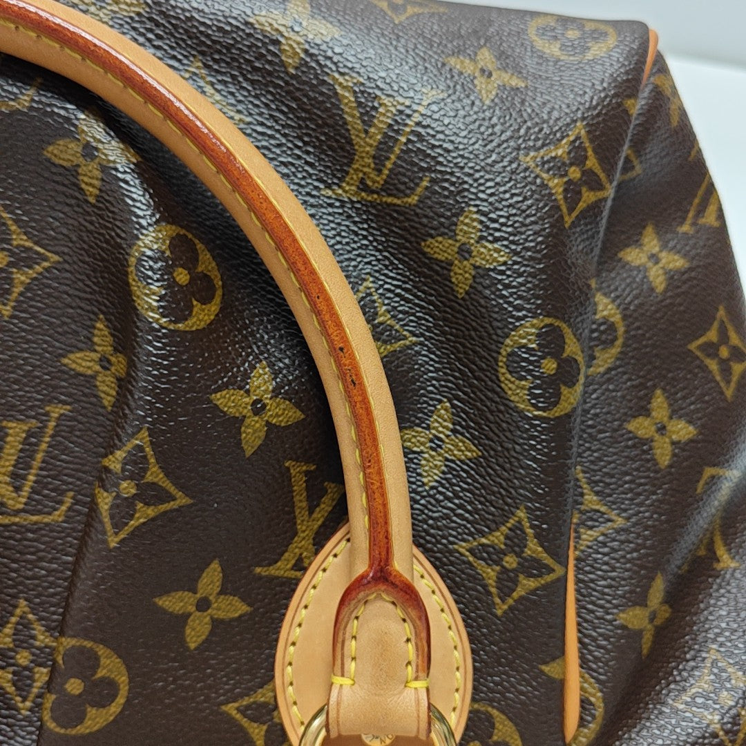 Monogram Coated Canvas Top Handle Bag Brown