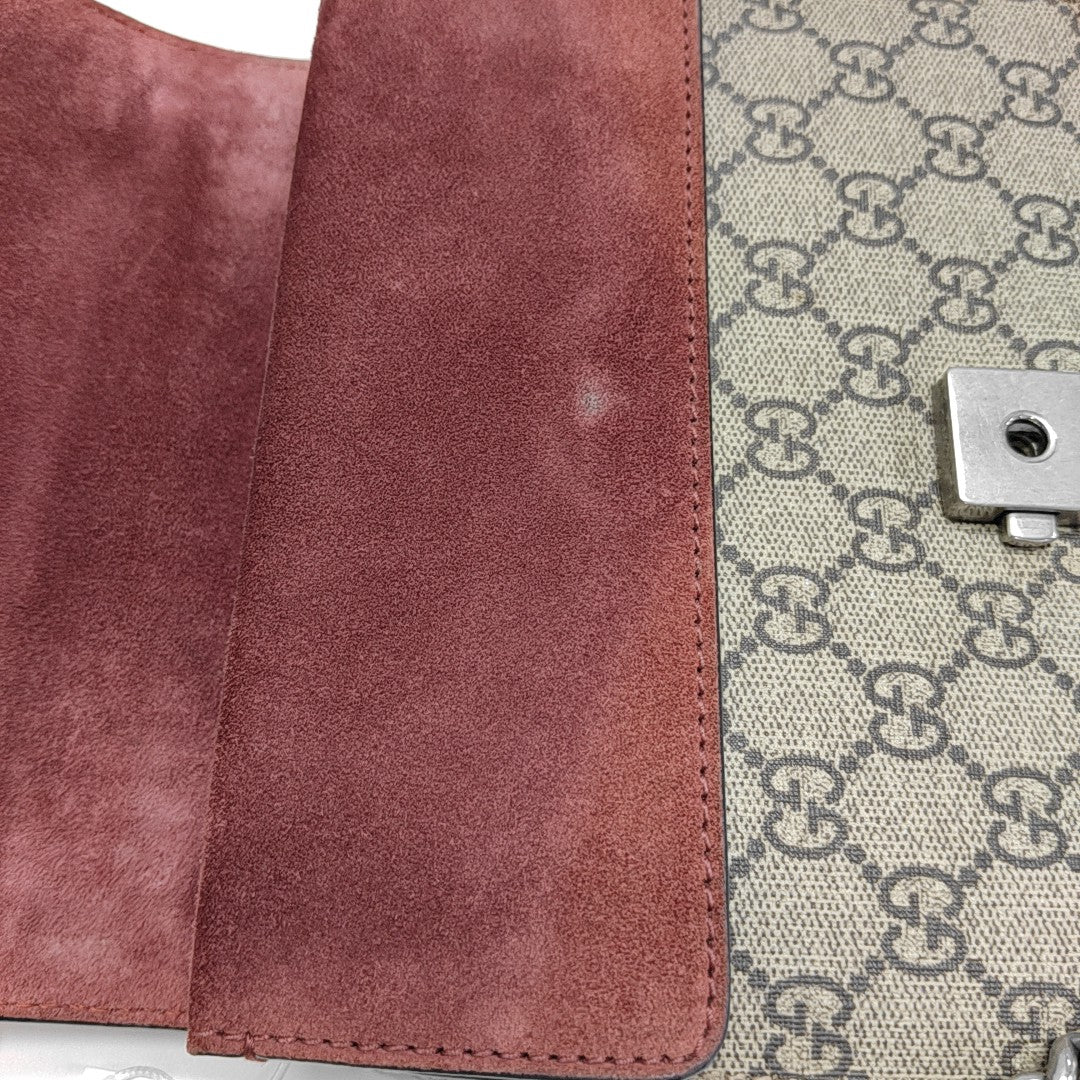 Dionysus Mini Monogram Coated Canvas Beige