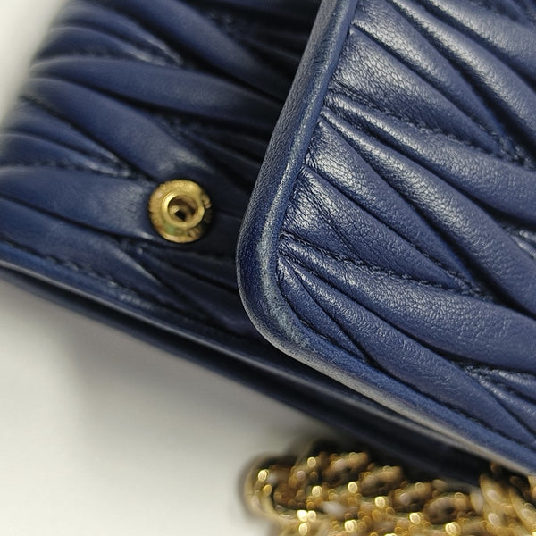 Quilted Lambskin Shoulder Bag Blue