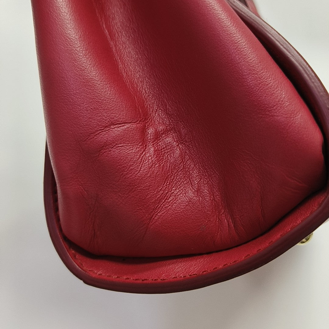 Calfskin Shoulder Bag Red