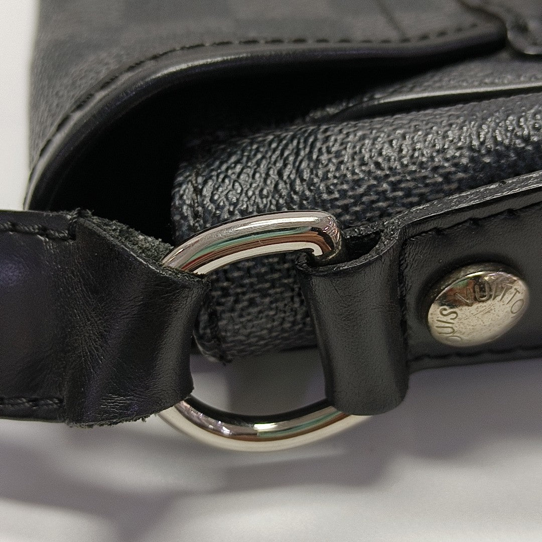 Monogram Coated Canvas Shoulder Bag Black