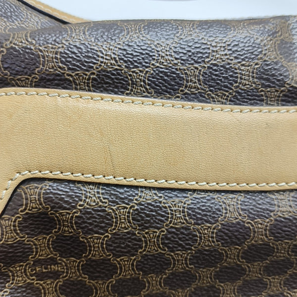 Coated Canvas Shoulder Bag Brown