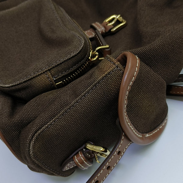 Fabric Backpack Brown