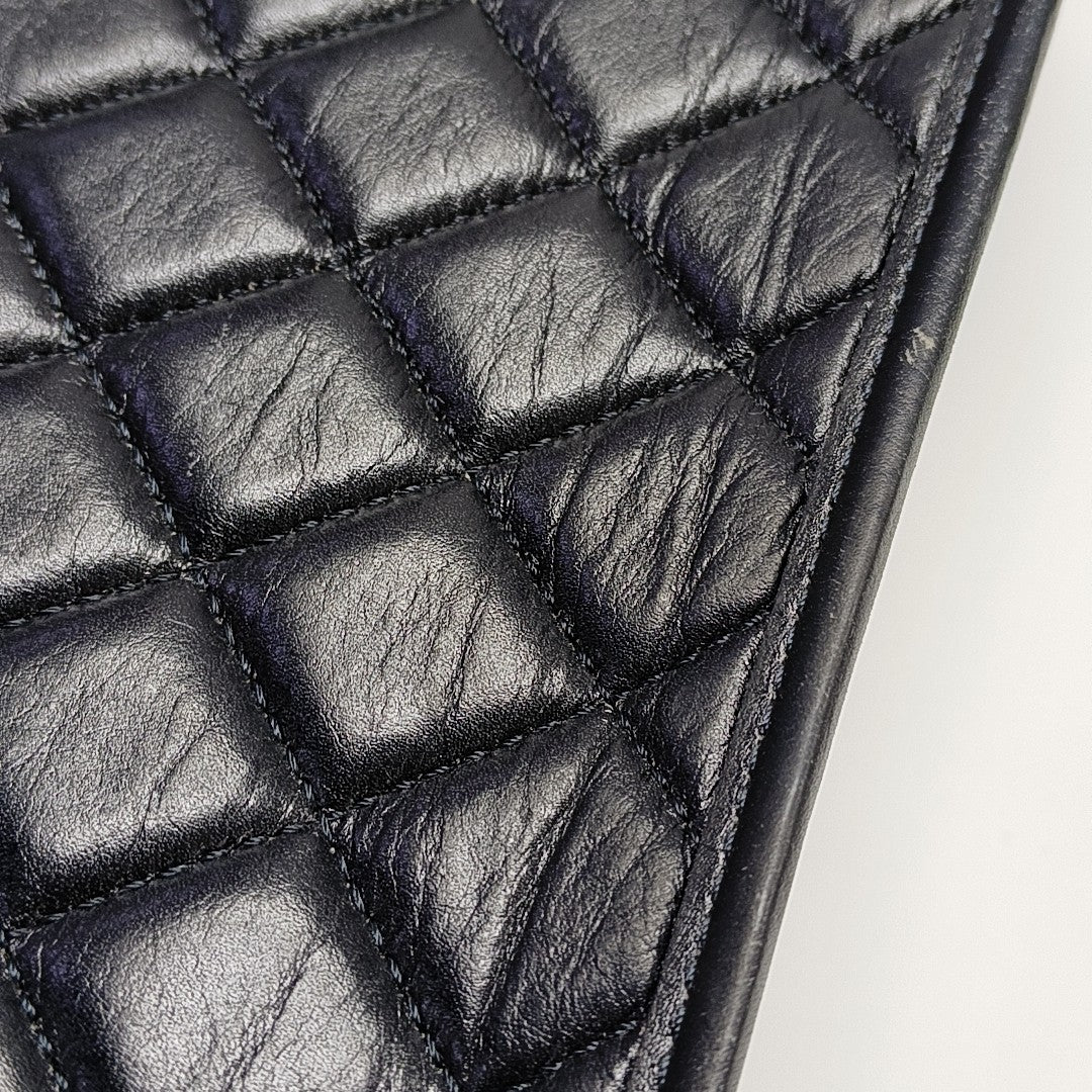 Quilted Calfskin Shoulder Bag Black