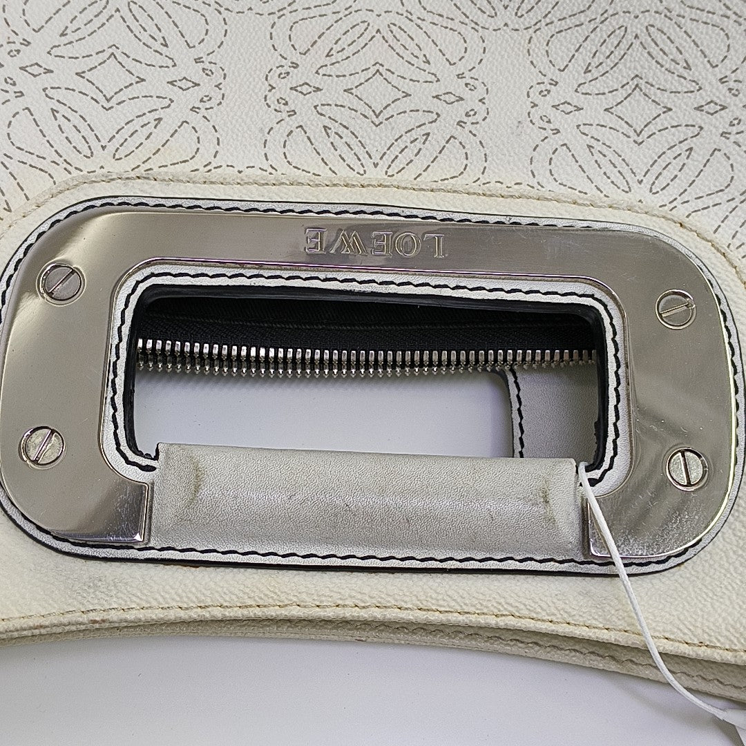 Monogram Calfskin Shoulder Bag White