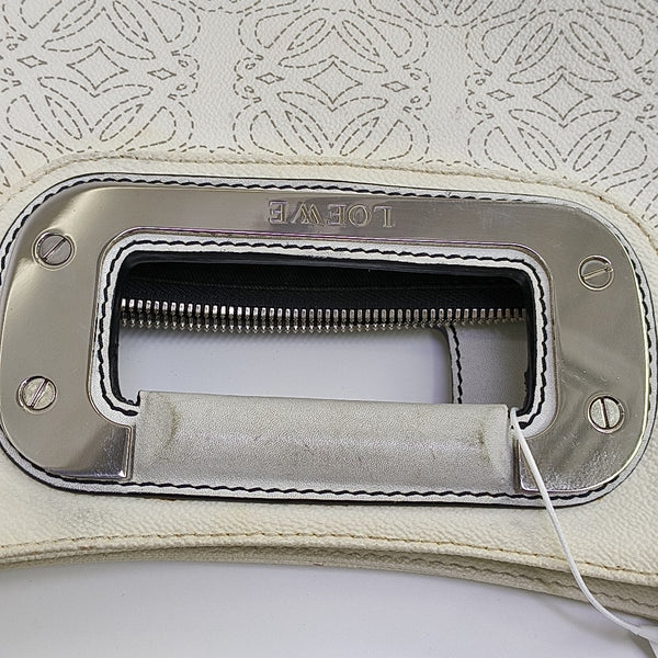 Monogram Calfskin Shoulder Bag White