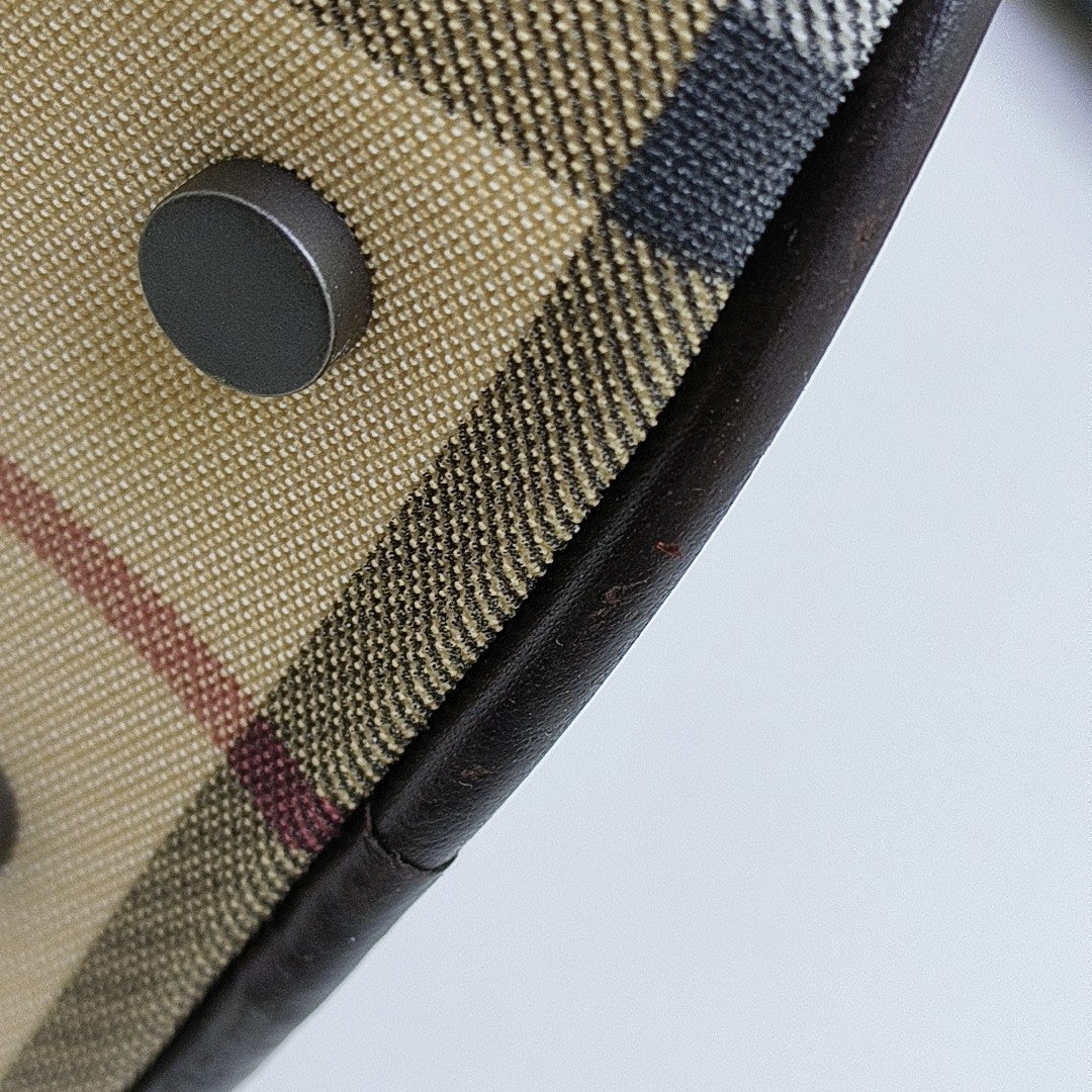Coated Canvas Clutch Brown