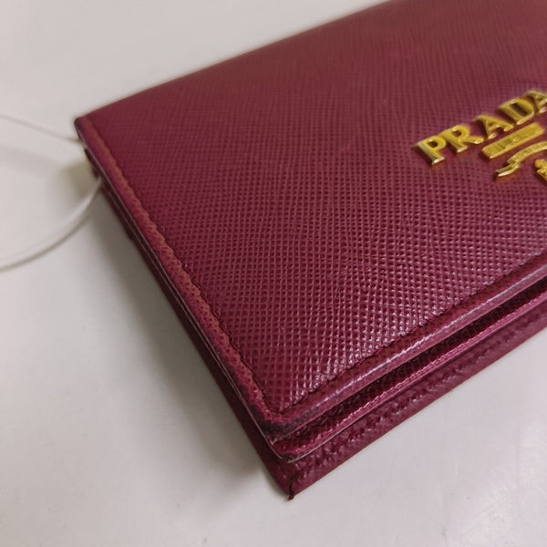 Saffiano Calfskin Card Holder Red