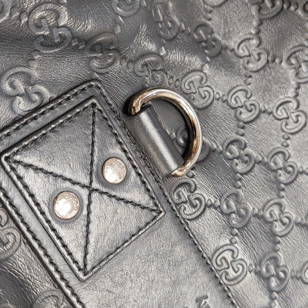 Monogram Calfskin Shoulder Bag Black