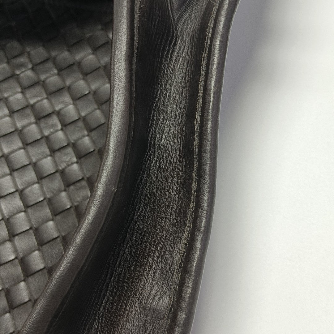 Lambskin Top Handle Bag Brown