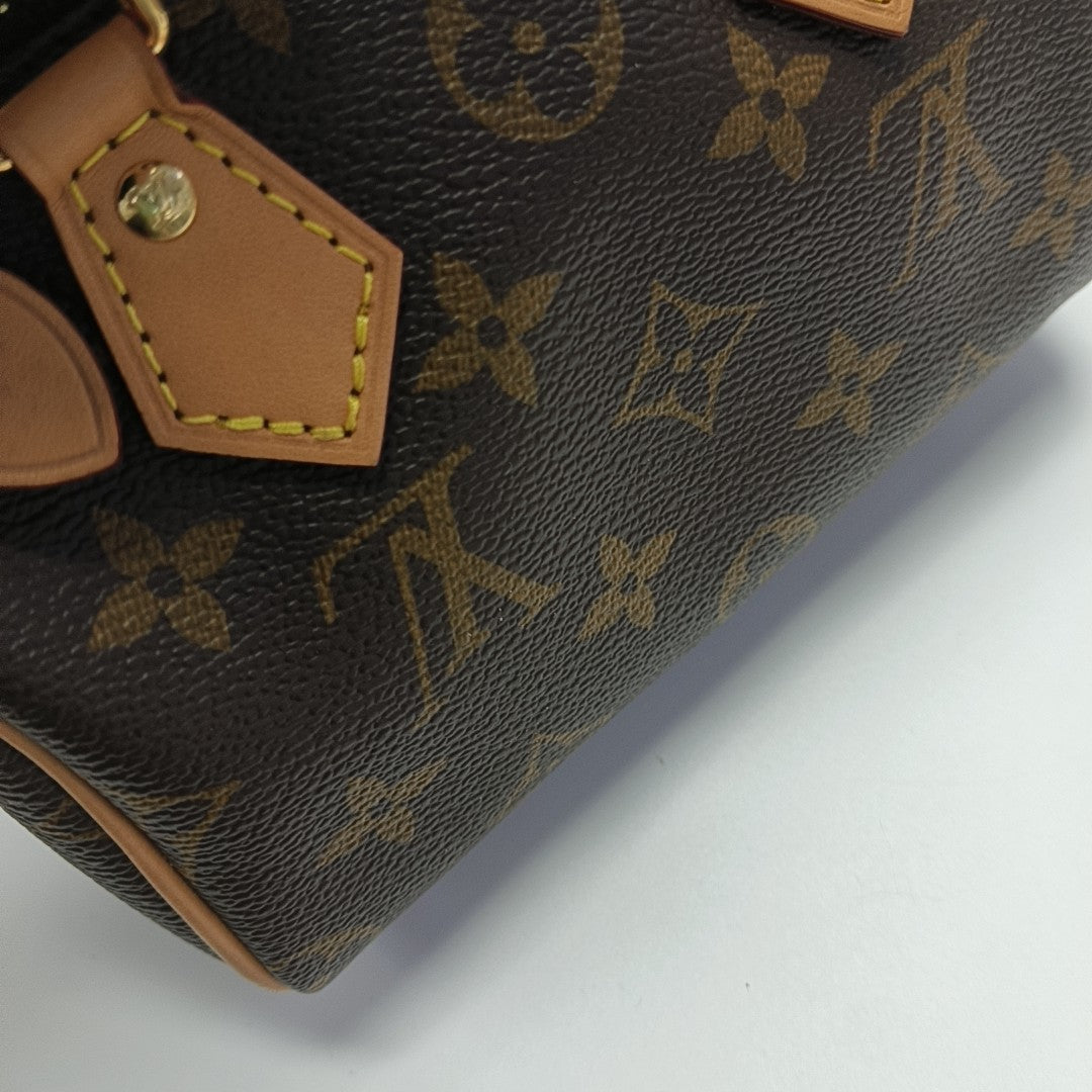 SPEEDY Nano Monogram Coated Canvas Brown