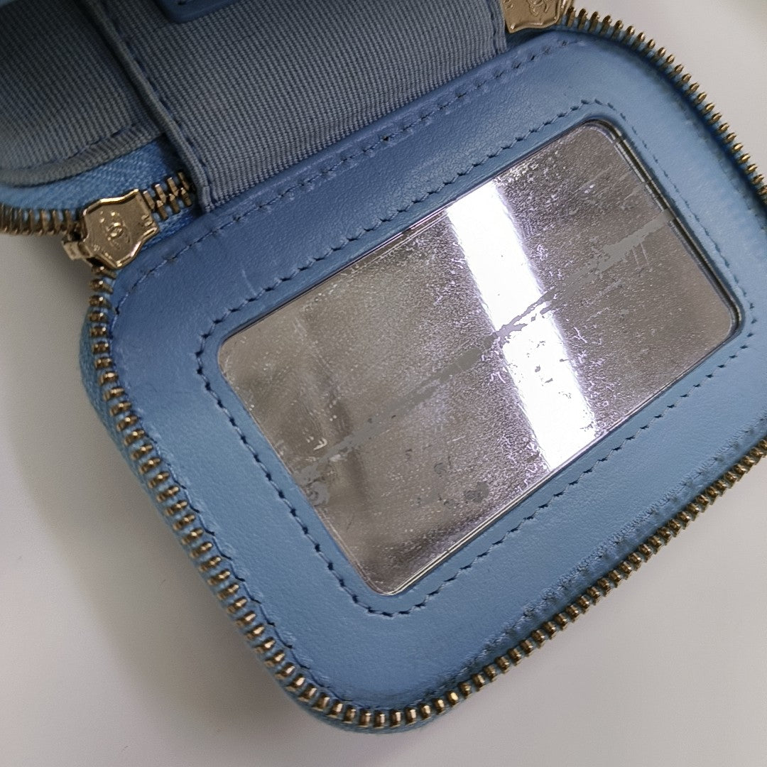 VANITY CASE Small Quilted Lambskin Blue