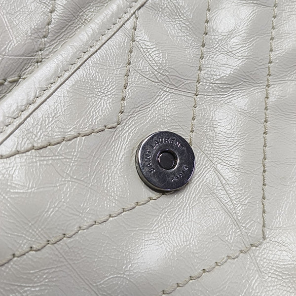 NIKI Medium Chevron Calfskin Beige