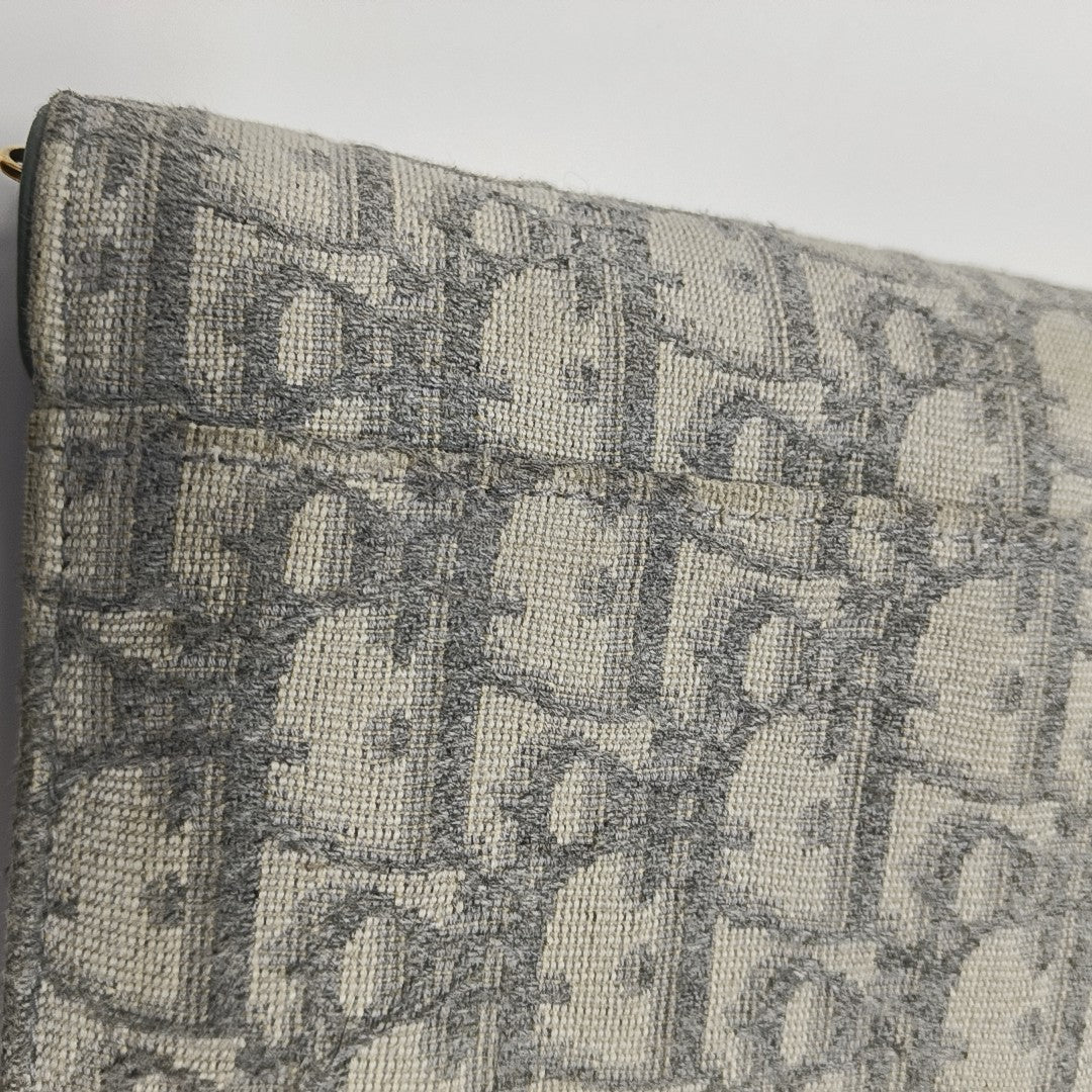 Saddle Mini Oblique Canvas Gray